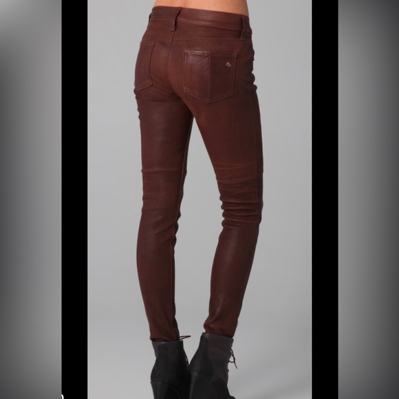 Rag & Bone  Leather Low-Rise Pants Size: XS | US 24 - Picture 3 of 16